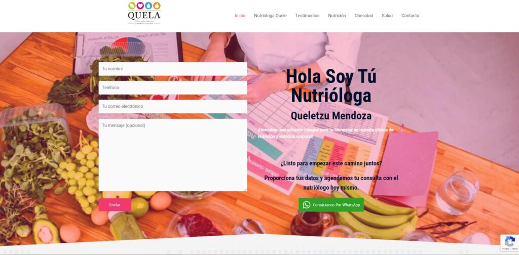 Pagina web quela.com.mx